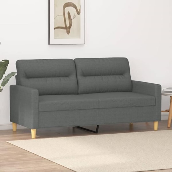 2-personers sofa Mørkegrå 140 cm Stof80 [cm] Grå