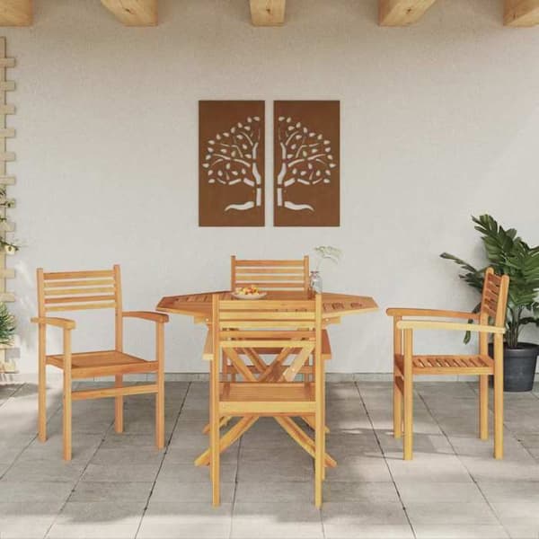 Maison Exclusive - Stol 4 st Brun Massivt teakträ brun
