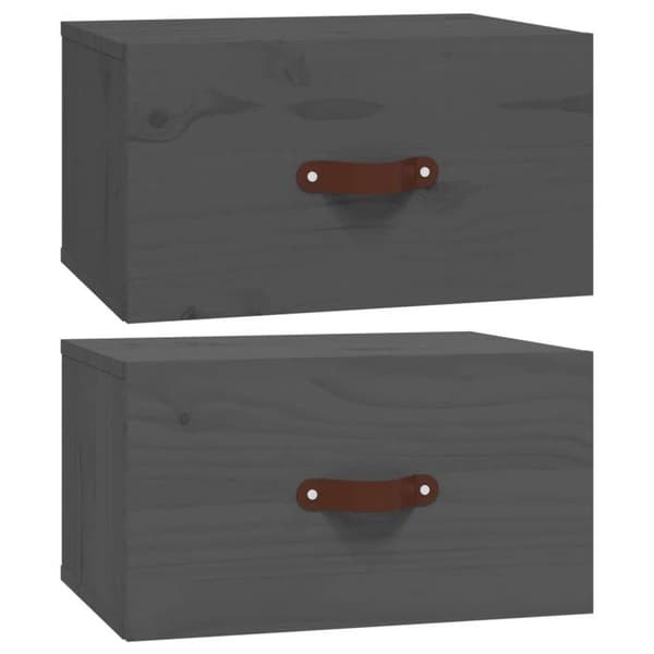 Maison Exclusive - Väggmonterade sängbord 2 st Grå 40x29,5x22 cm Grå