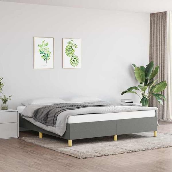 Maison Exclusive - Sengebund uden madras grå 180x200 cm stof Mörkgrå