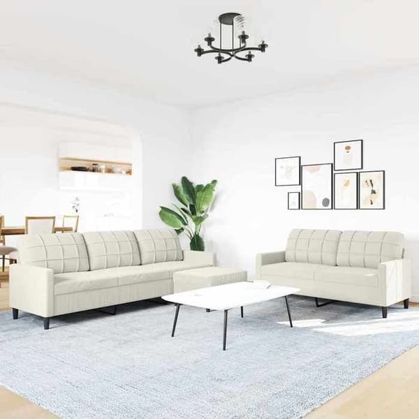 Maison Exclusive - 3 kpl:n sohvasetti tyynyillä, kerma sametti