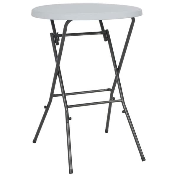 Sammenklappelig bardisk - EKSKLUSIV HUS - 80 x 110 cm - Hvid - VEJRRESISTENT PEHD - Stålramme