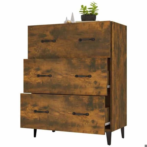 Maison Exclusive - Buffé i rökig ek 69,5x34x90 cm ingenjörsträ