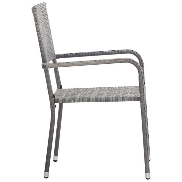 Maison Exclusive - Trädgårdsset 3 delar grå/svart flätad resin/stål