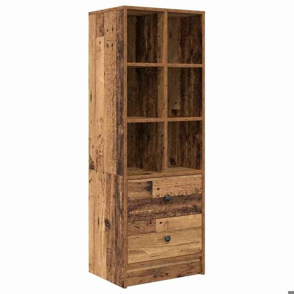 Buffé hög - EXKLUSIV HEM - Hög skåp - Ingenjörsträ - Brun - 45,5x34x127 cm