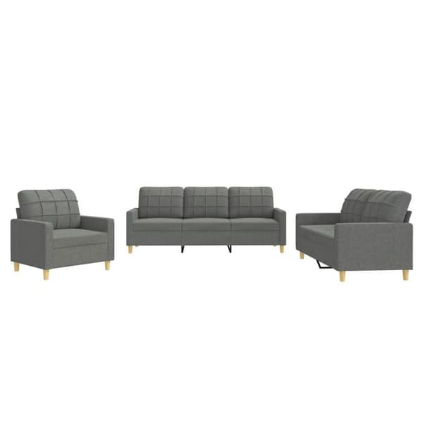Maison Exclusive - Sæt af 3 sofaer med puder Mørkegrå Stof