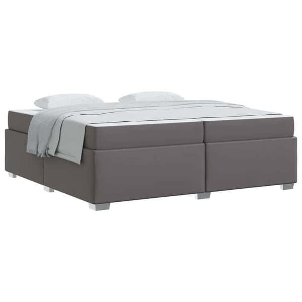Sengestel med madras - EKSKLUSIV HUS - 200 x 200 cm - Grå - Lamelseng - Medium fast madras Grå
