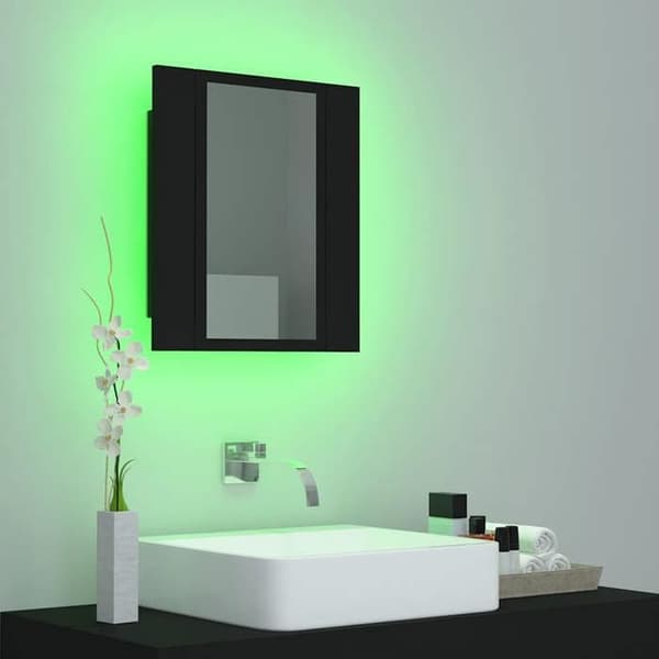 Maison Exclusive - LED Spejlskab til badeværelse Sort 40x12x45cm Akryl