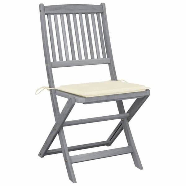 Maison Exclusive - Fällbara utomhusstolar set om 2 och kuddar i akaciaträ