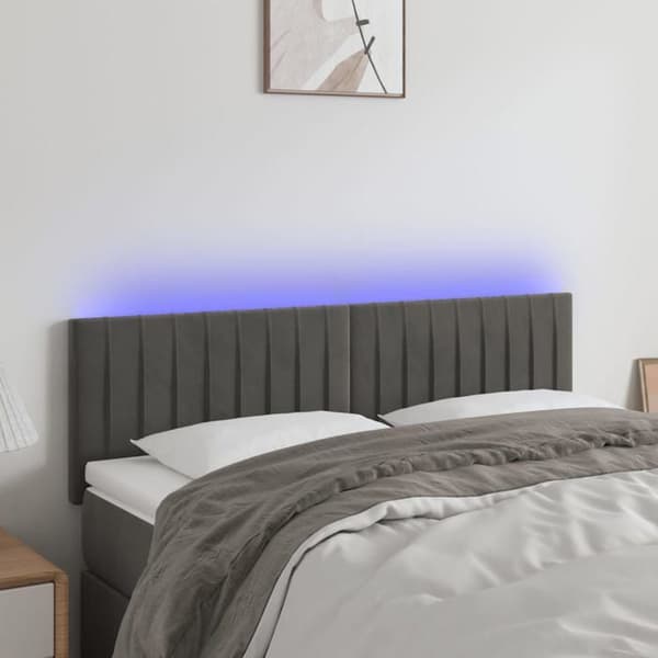 Maison Exclusive - LED-päätyharso Tummanharmaa 144x5x78/88 cm Sametti Mörkgrå