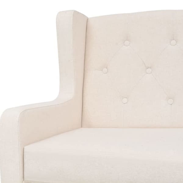Soffa 2 platser - Maison Exclusive - Polyester tyg - Ram av massivt trä - Krämvit Vit grädde