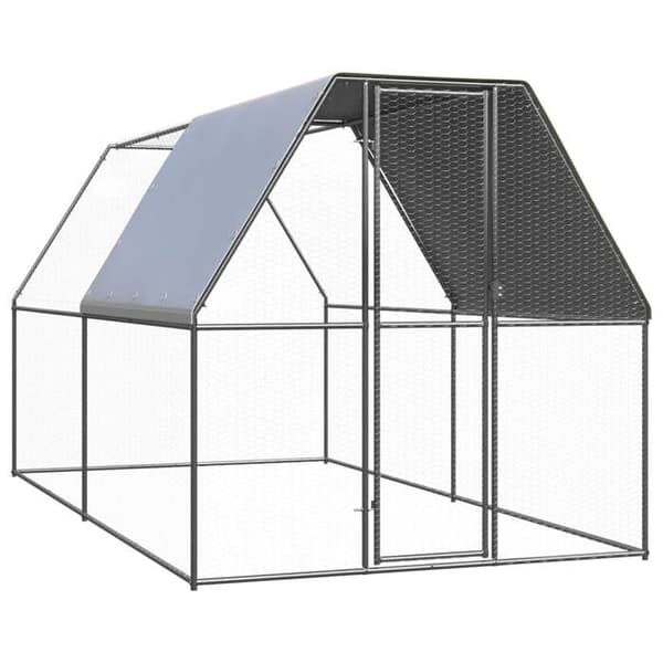 Maison Exclusive - Ude hønsehus 2x4x2 m Galvaniseret stål