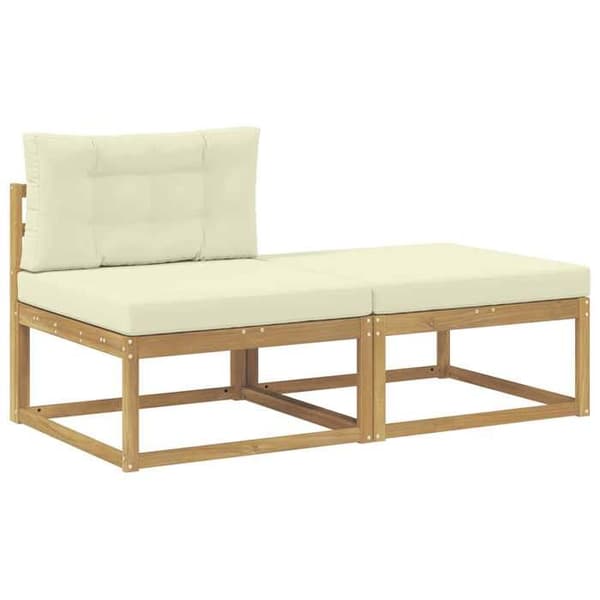Maison Exclusive - 2-delad Utomhus Pouf i Polyester Vit