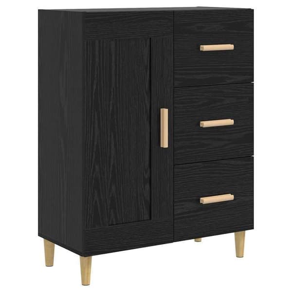 Maison Exclusive - Buffet Sort egetræ 69,5 x 34 x 90 cm Ingeniørtræ svart ek