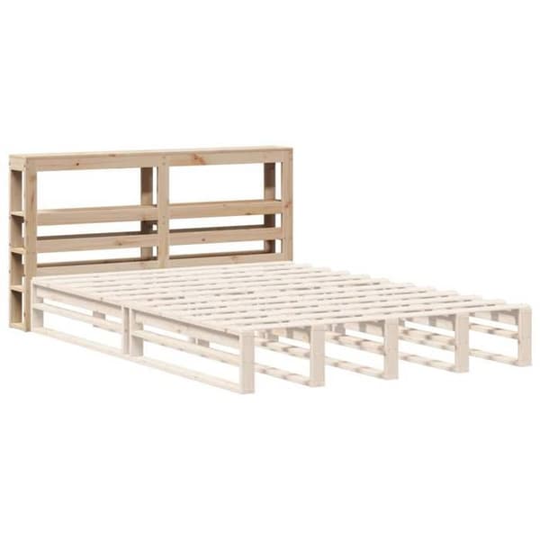 Maison Exclusive - Päätylevy hyllyillä 140 cm massiivipuusta