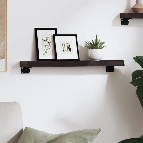 Maison Exclusive - Væghylde mørkebrun 60x10x4 cm massiv egetræ behandlet