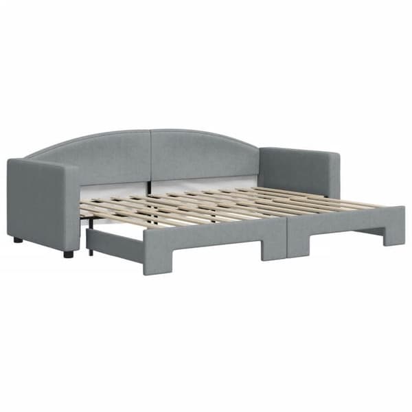 Maison Exclusive - Dagbädd med utdragbar säng utan madrass ljusgrå 80x200 cm Ljusgrått