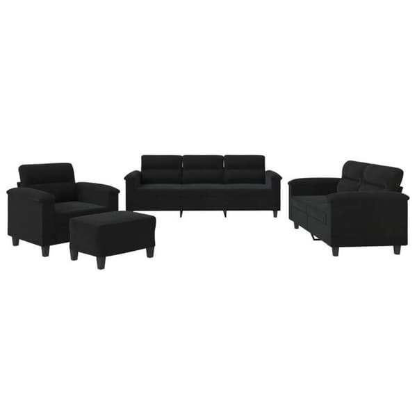 Maison Exclusive - Sæt af 4 sofaer med sorte mikrofiberpuder