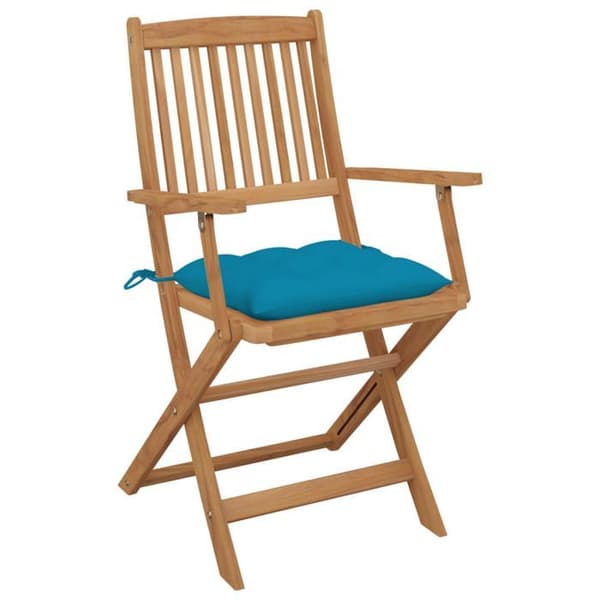 Maison Exclusive - Fällbara trädgårdsstolar set om 6 med kuddar Akaciaträ