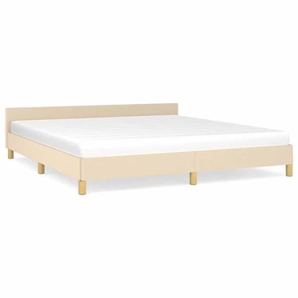Maison Exclusive - Sängram utan madrass crème 160x200 cm tyg