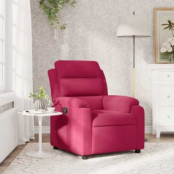 Maison Exclusive - Punainen viininpunainen samettinen nojatuoli
