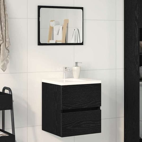 Maison Exclusive - Badeværelses underskabs møbel i sort eg 41 x 38,5 x 45 cm ingeniørtræ