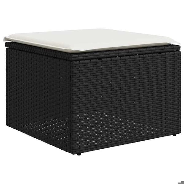 Havemøbler - MAISON EXCLUSIVE - 8 dele - Sort - Flettet harpiksmateriale - Justerbart bord Svart