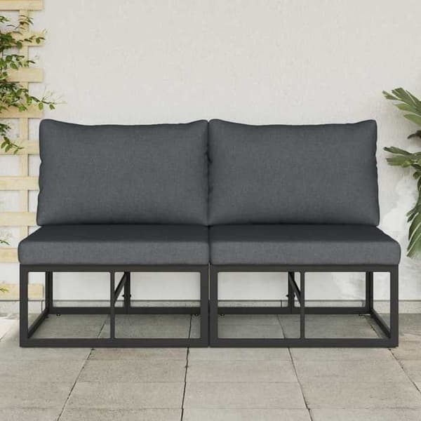 Maison Exclusive - 2 stk. Havemøbler i sort og antracit metal