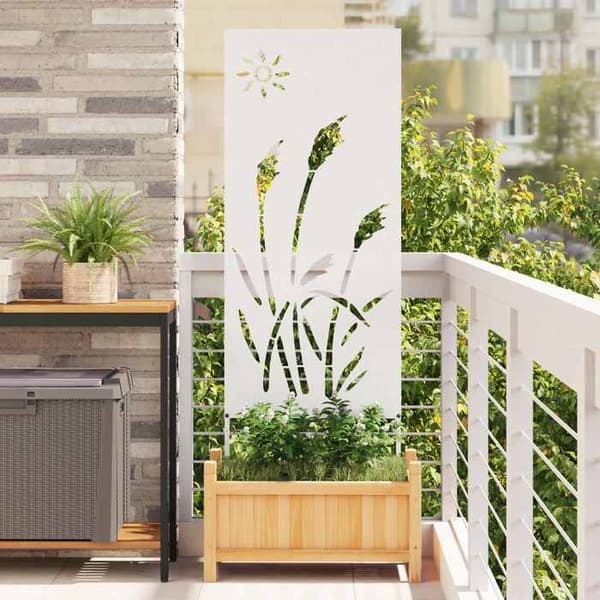 Maison Exclusive - Trädgårdsskyddsskärm Fretwork Vit 50 x 140 cm