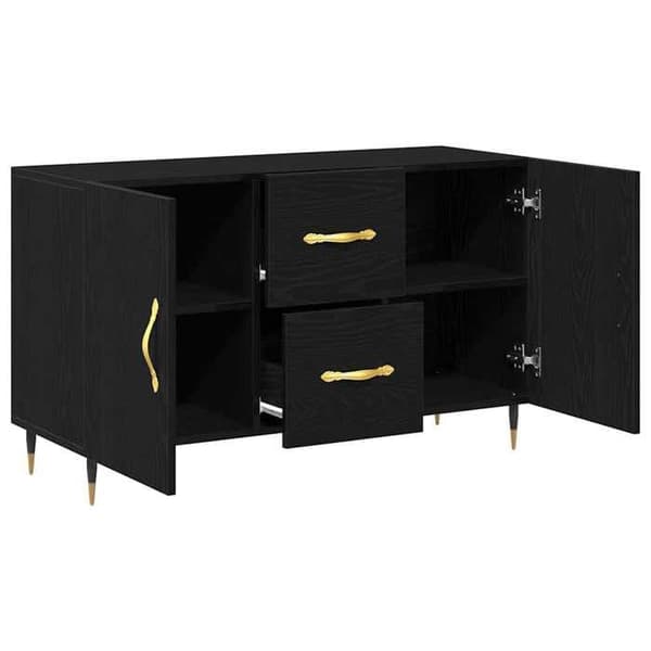 Buffet - EKSKLUSIVT HUS - 100 x 36 x 60 cm - Ingeniørtræ - Sort eg - Moderne svart ek