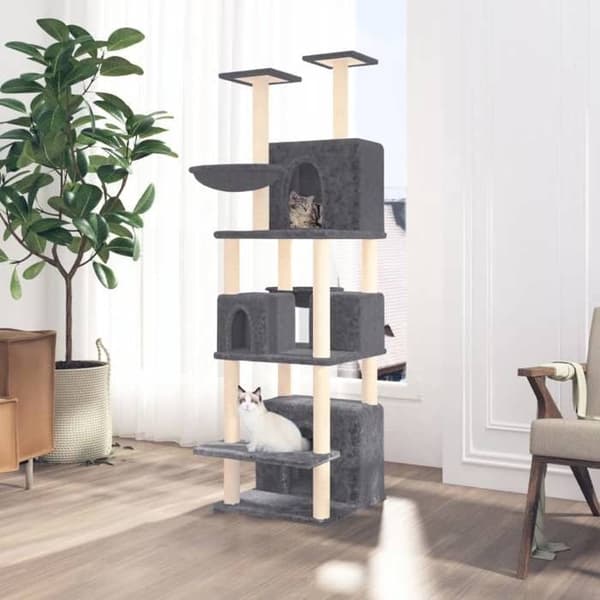 Maison Exclusive - Kattekradse med sisal i mørkegrå 180 cm Mörkgrå