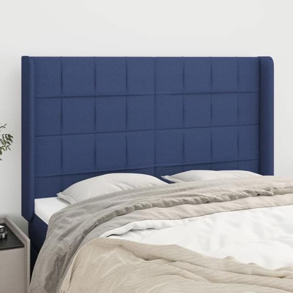 Maison Exclusive - Päätylevy korvilla Sininen 147x16x118/128 cm Kangas Blå