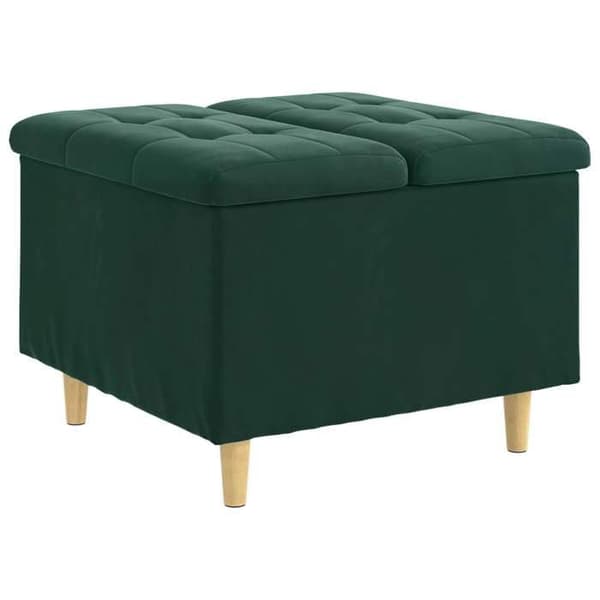 Maison Exclusive - Ottoman med förvaring Mörkgrön 60 x 60 x 45 cm Sammet