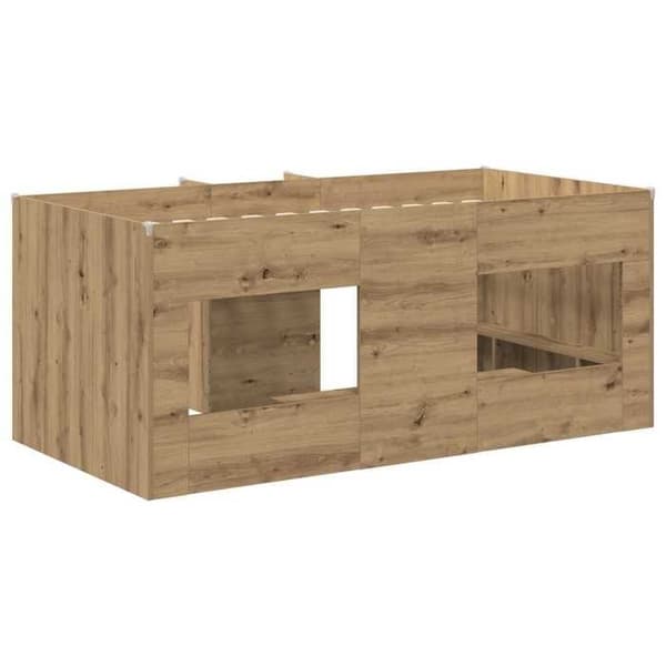 Maison Exclusive - Hög Sängram för Barn i Ek, 80 x 160 cm