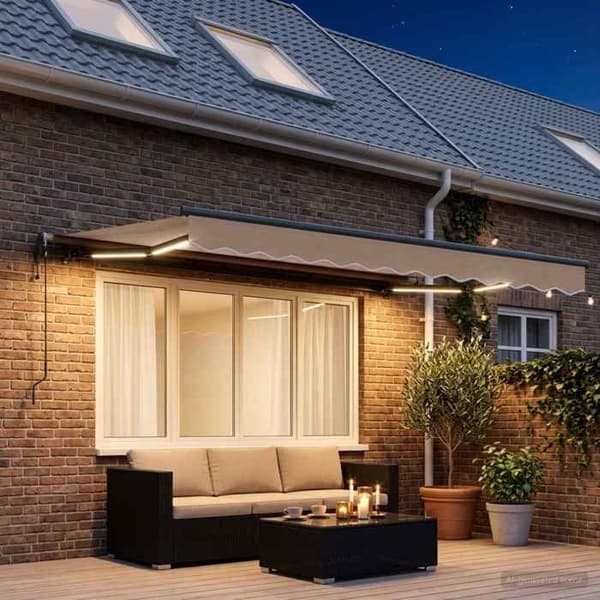 Maison Exclusive - Elektrisk markis med LED och sensor 6 x 3 m Taupe Mol