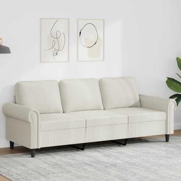 Maison Exclusive - 3-paikkainen sohva, kerma 180 cm sametti