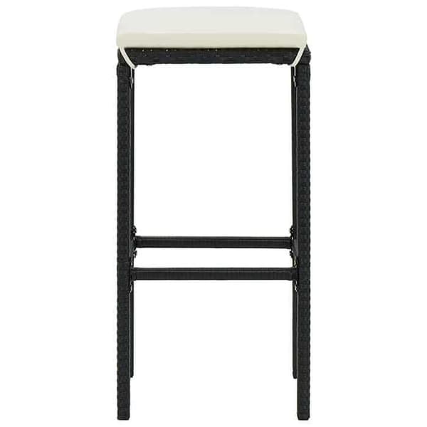 Maison Exclusive - Barstolar med kuddar, set om 6, svart flätad resin