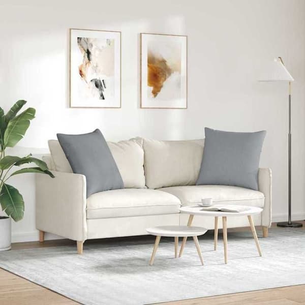 Inomhuskuddar - EXKLUSIV HEM - 60 x 60 cm (2-pack) - Ljusgrå - Avtagbar - Polyesterfyllning Ljusgrått