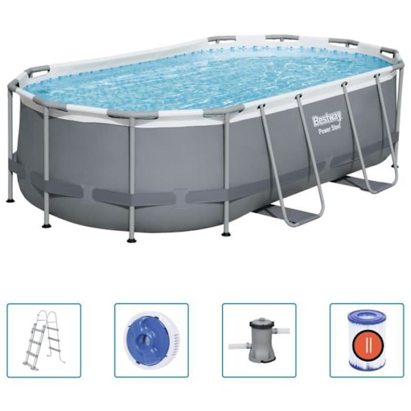 Bestway Power Steel oval pool ovan mark 427x250x100 cm100 [cm]