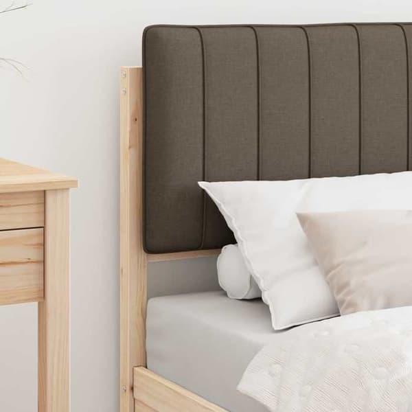 Maison Exclusive - Vuodekehys pehmustetulla päädyllä, taupe 75 x 190 cm Mol