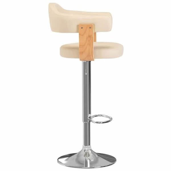 Maison Exclusive - Barstolar set om 2 krämfärgad böjd trä och konstläder