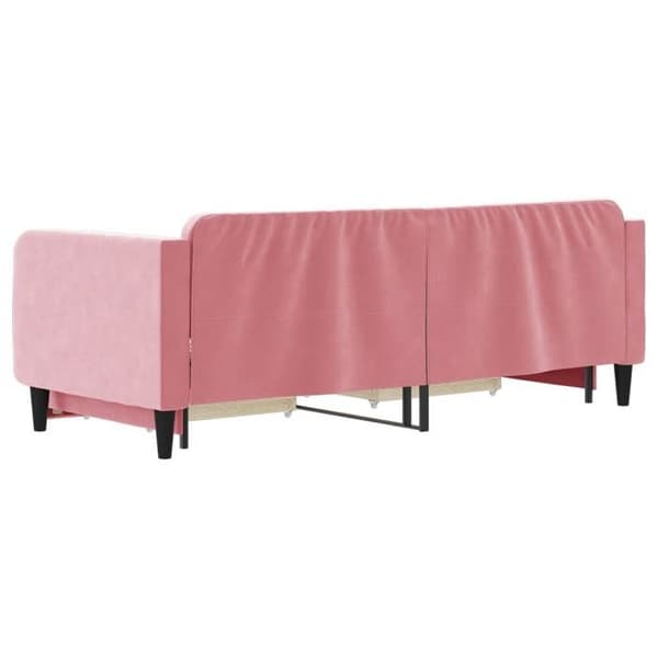 Päivävuode - EXCLUSIVE KOTI - 80 x 200 cm - Alusvuode - 2 laatikkoa - Vaaleanpunainen sametti rosa