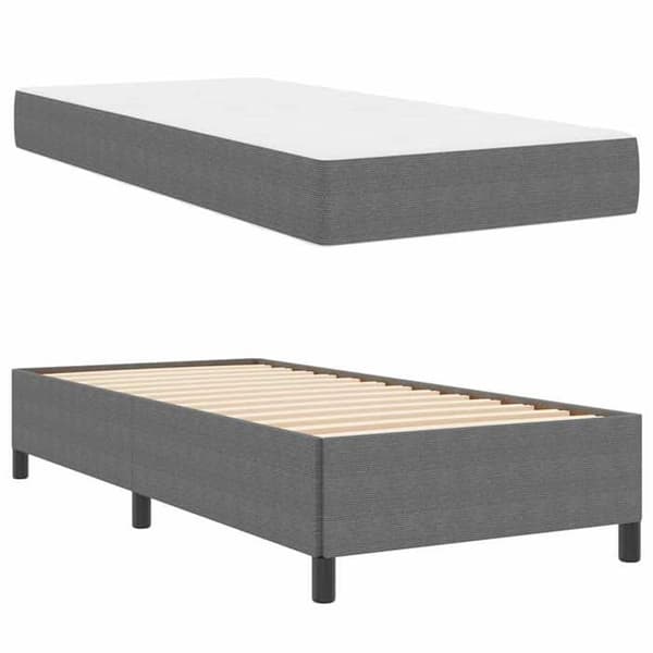 Maison Exclusive - Sängram med madrass Ljusgrå 90 x 200 cm tyg