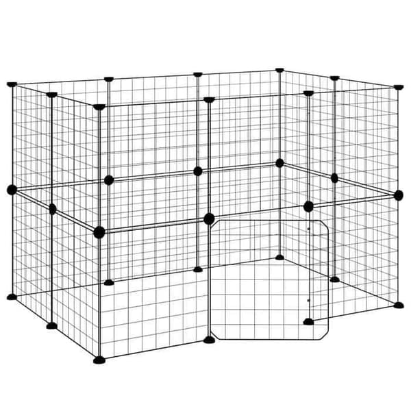 Burar & hönshus - Maison Exclusive - 20 paneler - 35x35 cm/panel - Pulverlackerad stål (svart)
