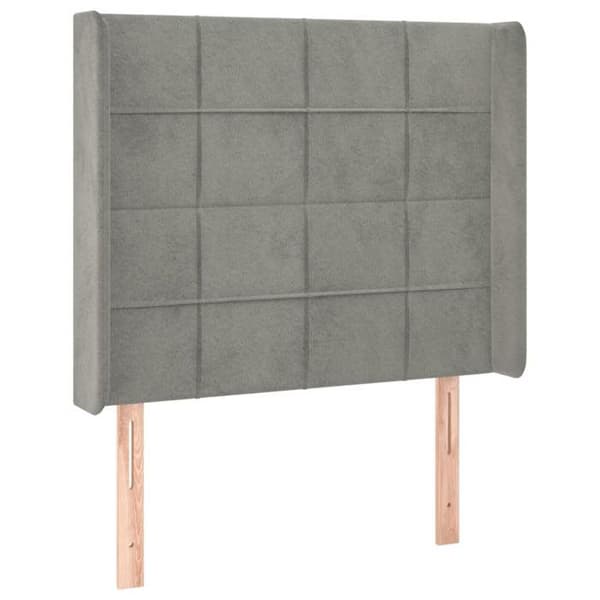 Maison Exclusive - Pääty, jossa korvat, Vaaleanharmaa 83x16x118/128 cm Sametti ljusgrått