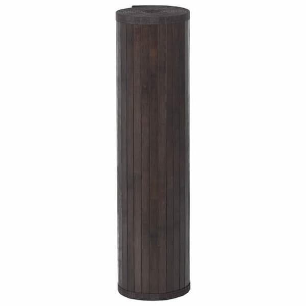 Maison Exclusive - Tummanruskea suorakulmainen matto 60x500 cm bambusta