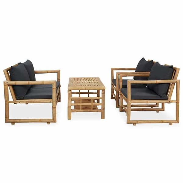 Maison Exclusive - Havegruppe 4 stk med puder Bambus