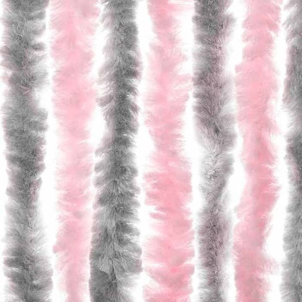 Maison Exclusive - Harmaa hopeinen ja vaaleanpunainen hyttysverkko 100x200 cm chenille