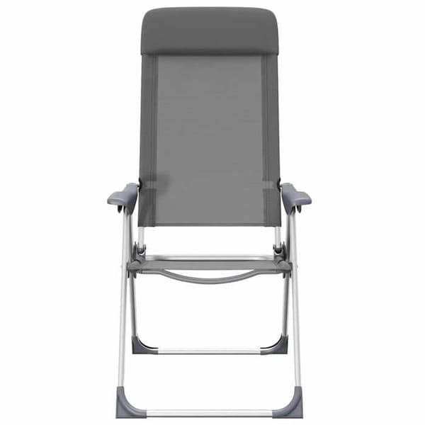 Maison Exclusive - Fällbara campingstolar set om 2 Grå Aluminium