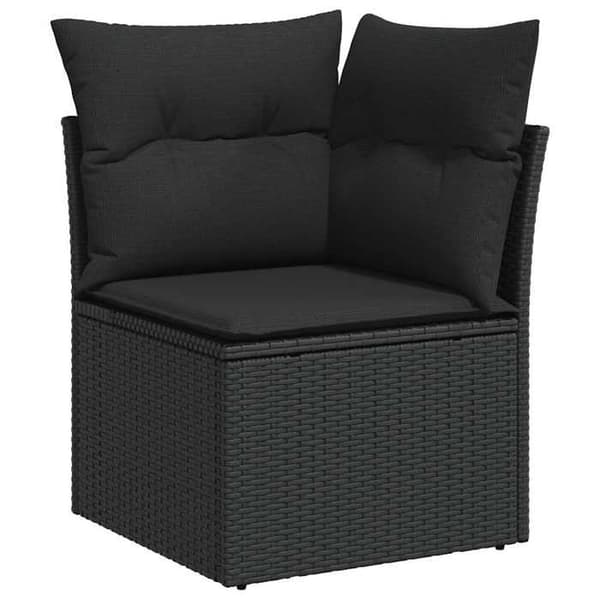 Maison Exclusive - Trädgårdsmöbler 12 delar med svarta kuddar i flätad resin
